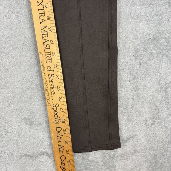 SPANX Womens Suede Stretch High Waisted Velvety Soft Leggings Brown Pull Ons M - Picture 7 of 9